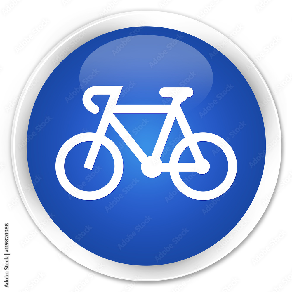Bicycle icon blue glossy round button Bicycle icon blue glossy round button