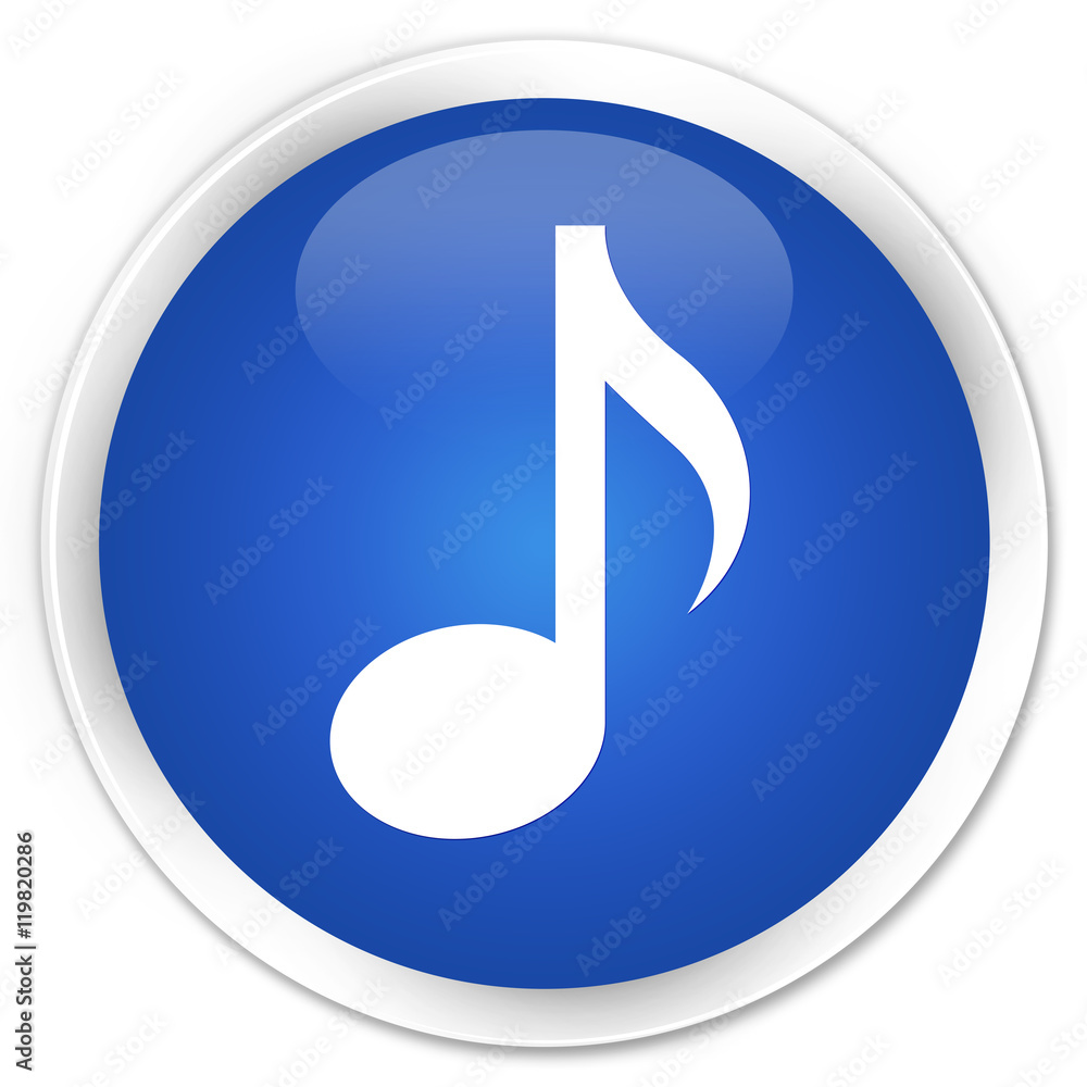 Music icon blue glossy round button Music icon blue glossy round button