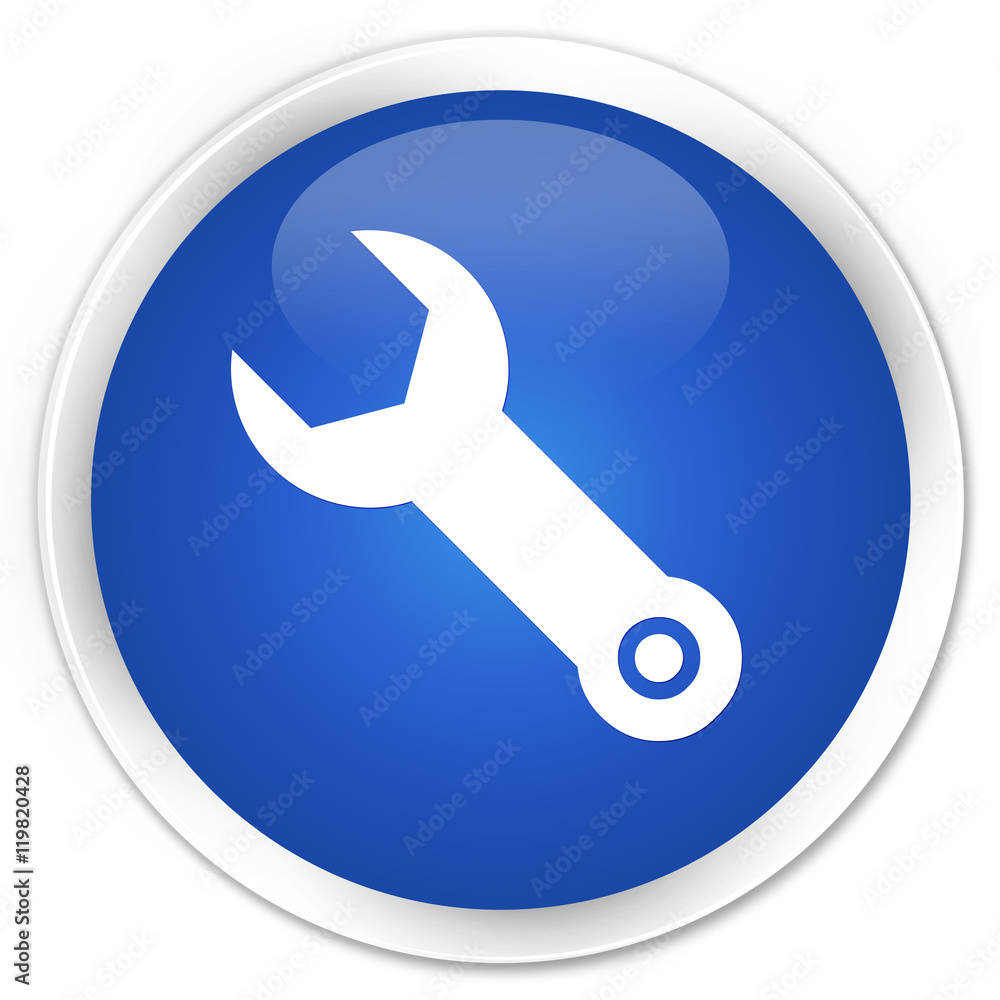 Wrench icon blue glossy round button Wrench icon blue glossy round button