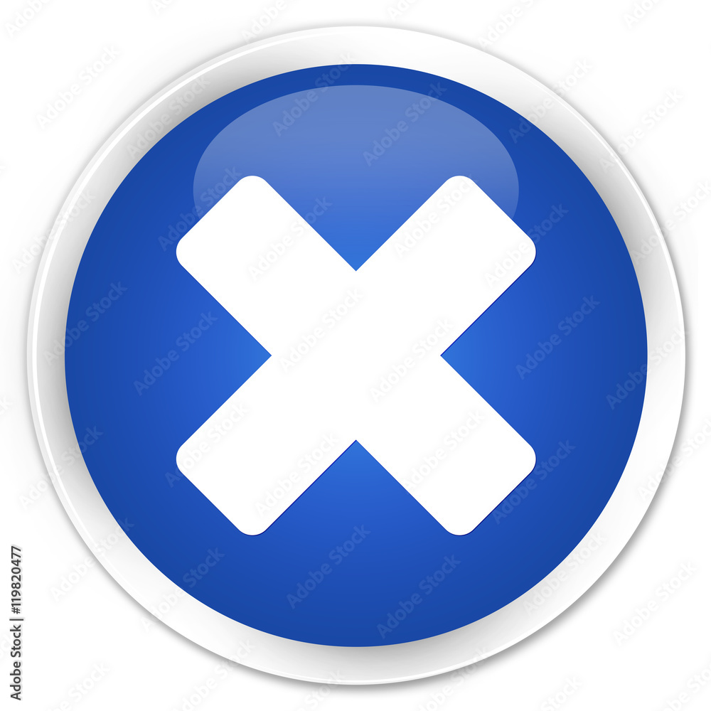 Obraz premium Cancel icon blue glossy round button