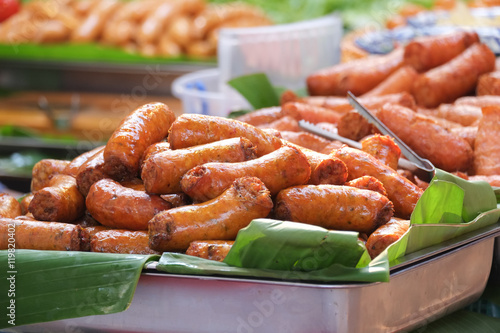 Street food , sausages
