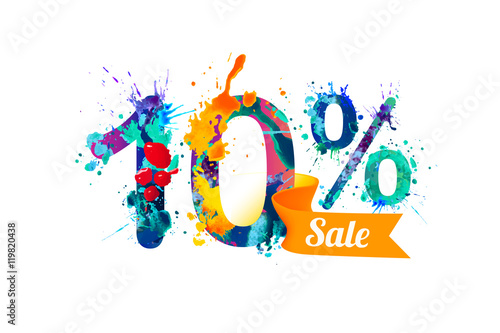 Ten (10) percents sale. Splash paint