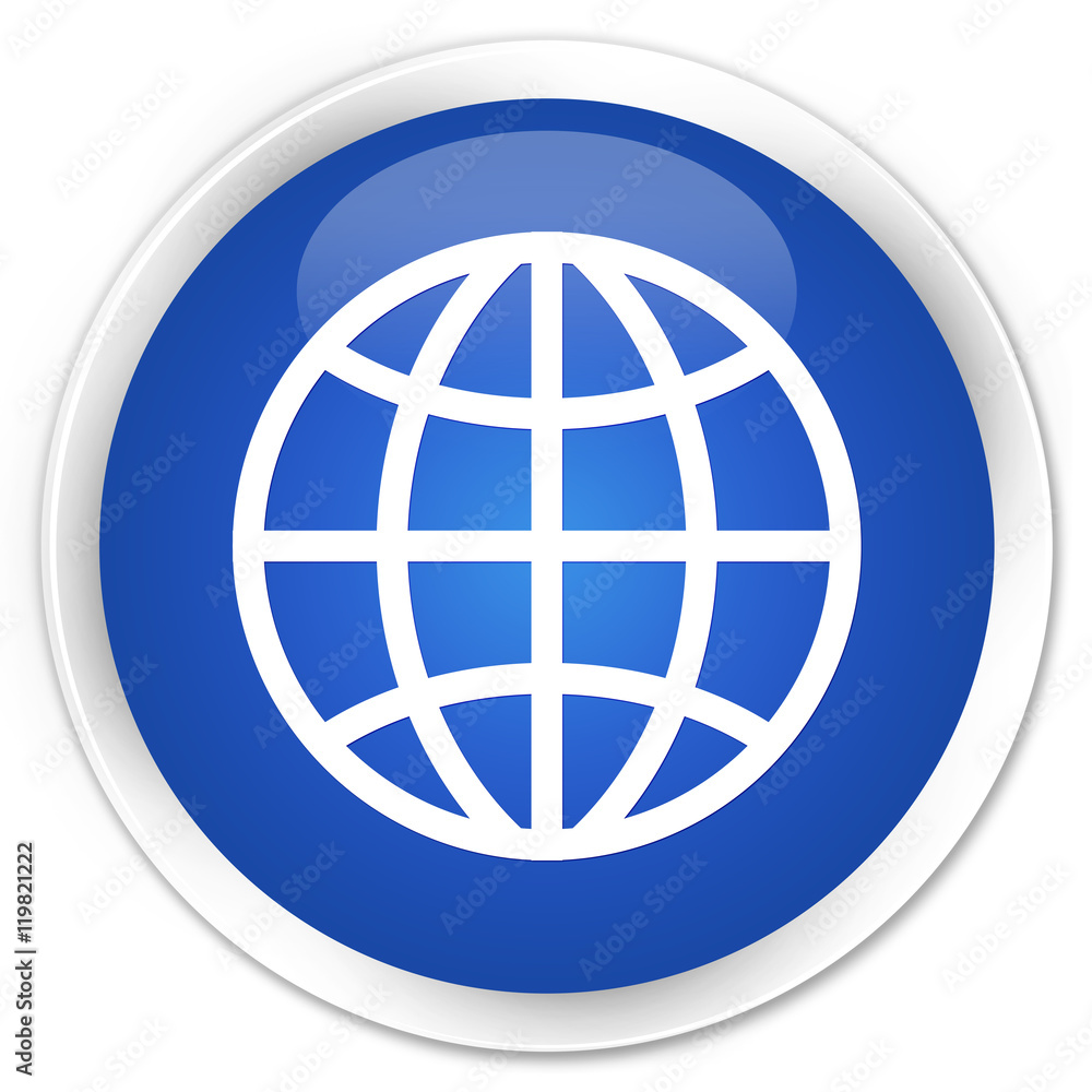 World icon blue glossy round button World icon blue glossy round button