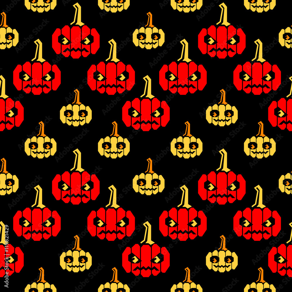 Halloween zigzag pattern with pumpkins