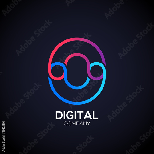 Letter O Logo Design.Linked shape circle symbol,Digital