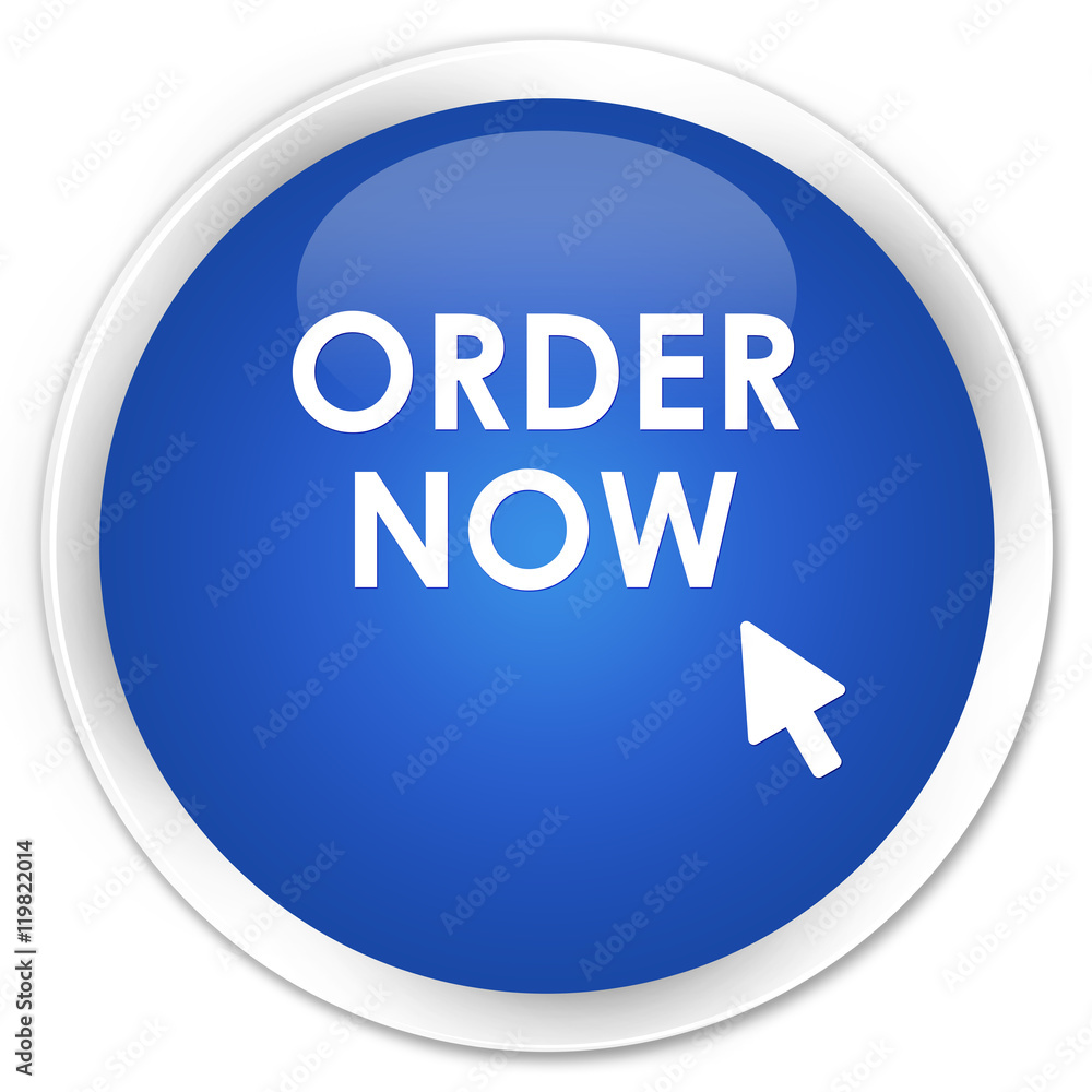 Order now blue glossy round button Order now blue glossy round button