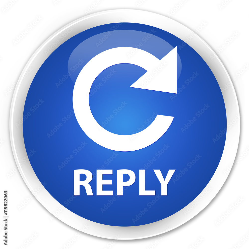 Reply (rotate arrow icon) blue glossy round button Reply (rotate arrow icon) blue glossy round button