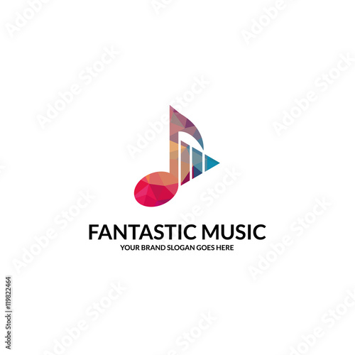 Free Download Polygonal player logo. Music player logotype - GFXLoad
