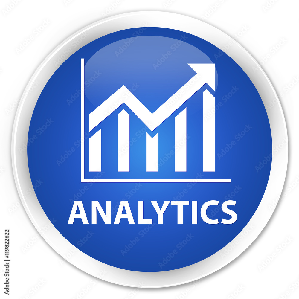 Analytics (statistics icon) blue glossy round button Analytics (statistics icon) blue glossy round button