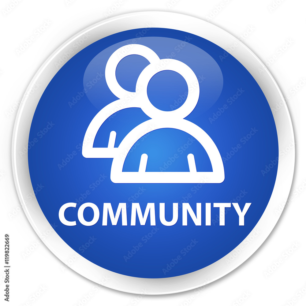 Community (group icon) blue glossy round button Community (group icon) blue glossy round button
