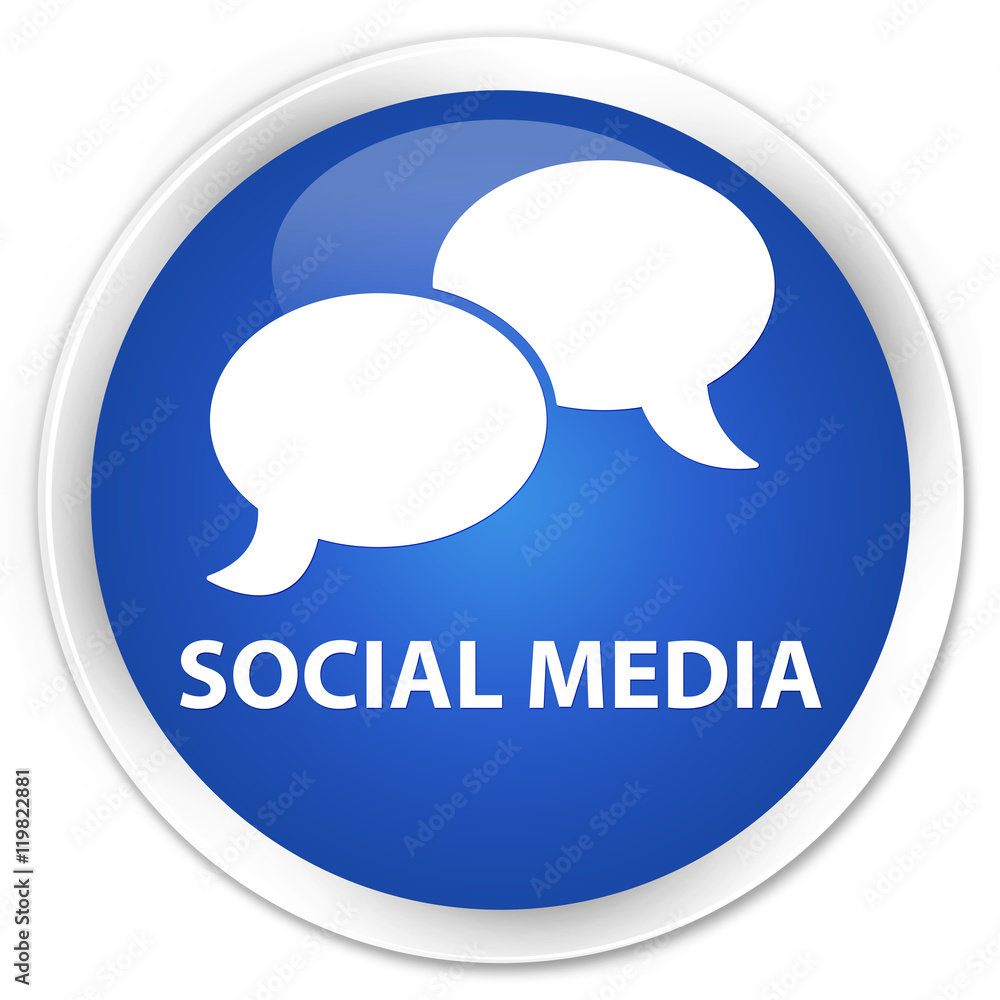 Social media (chat bubble icon) blue glossy round button Social media (chat bubble icon) blue glossy round button