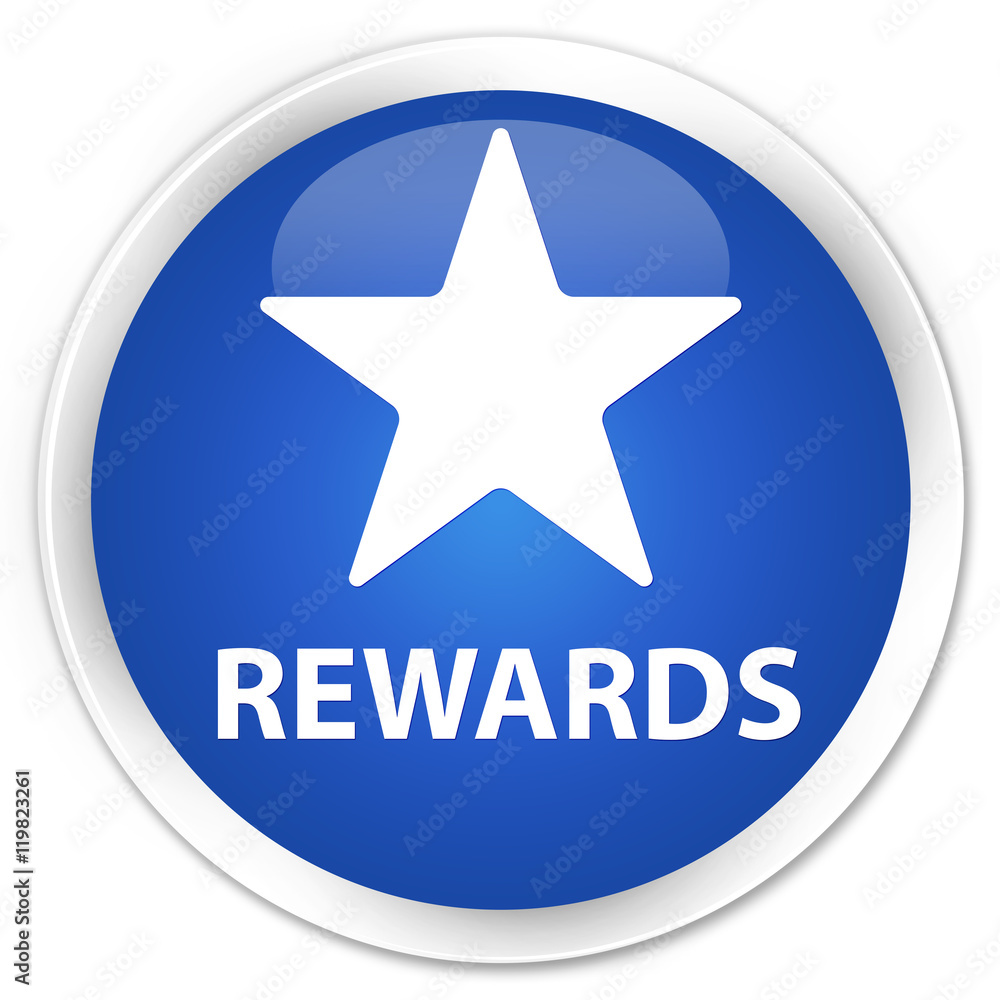 Rewards (star icon) blue glossy round button Rewards (star icon) blue glossy round button