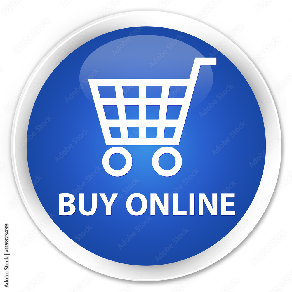 Buy online blue glossy round button Buy online blue glossy round button
