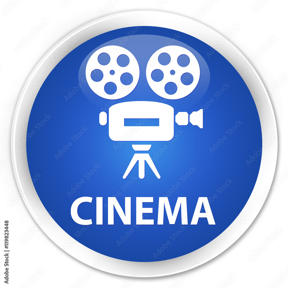 Cinema (video camera icon) blue glossy round button Cinema (video camera icon) blue glossy round button