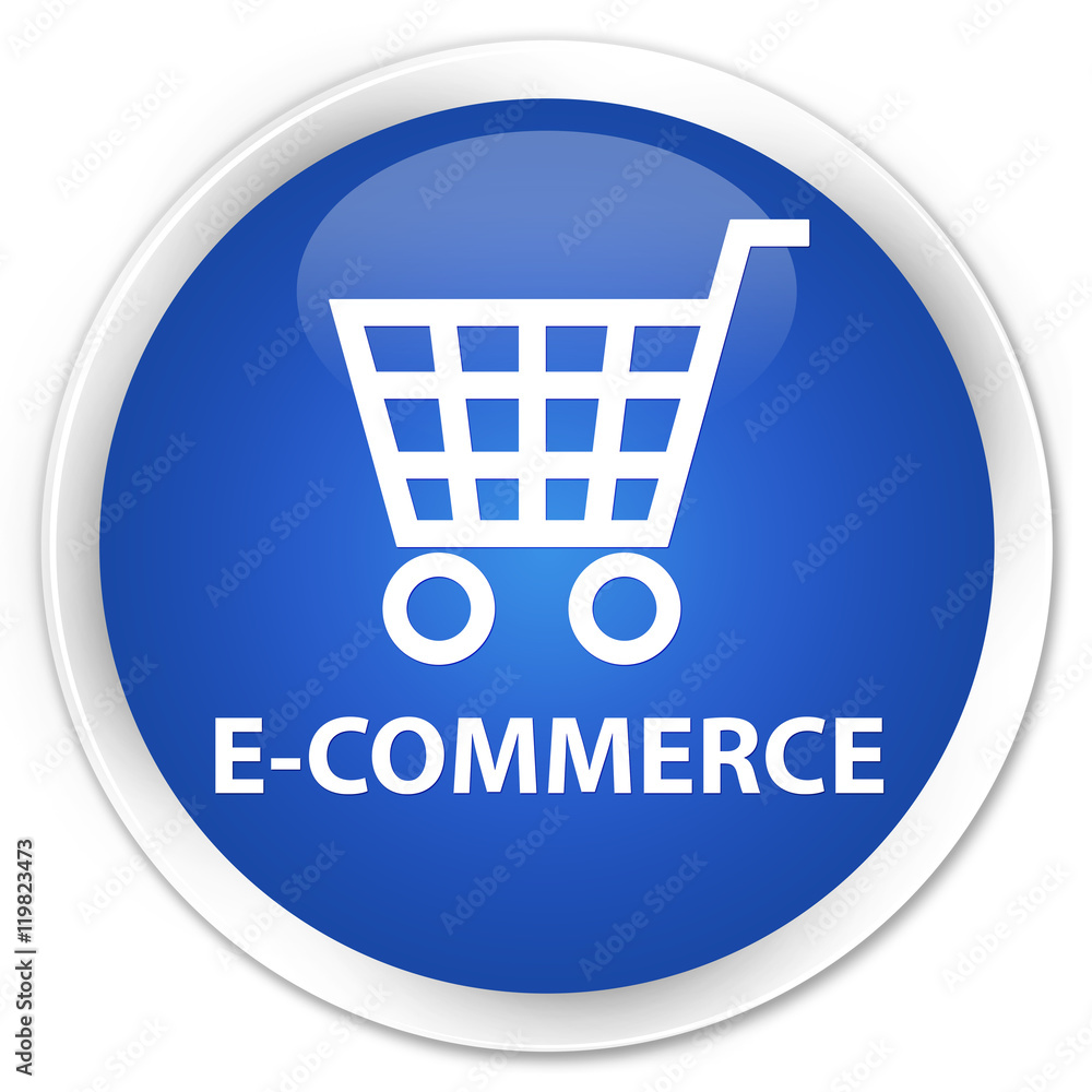 E-commerce blue glossy round button E-commerce blue glossy round button