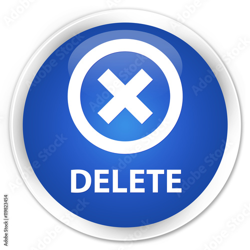 Delete blue glossy round button