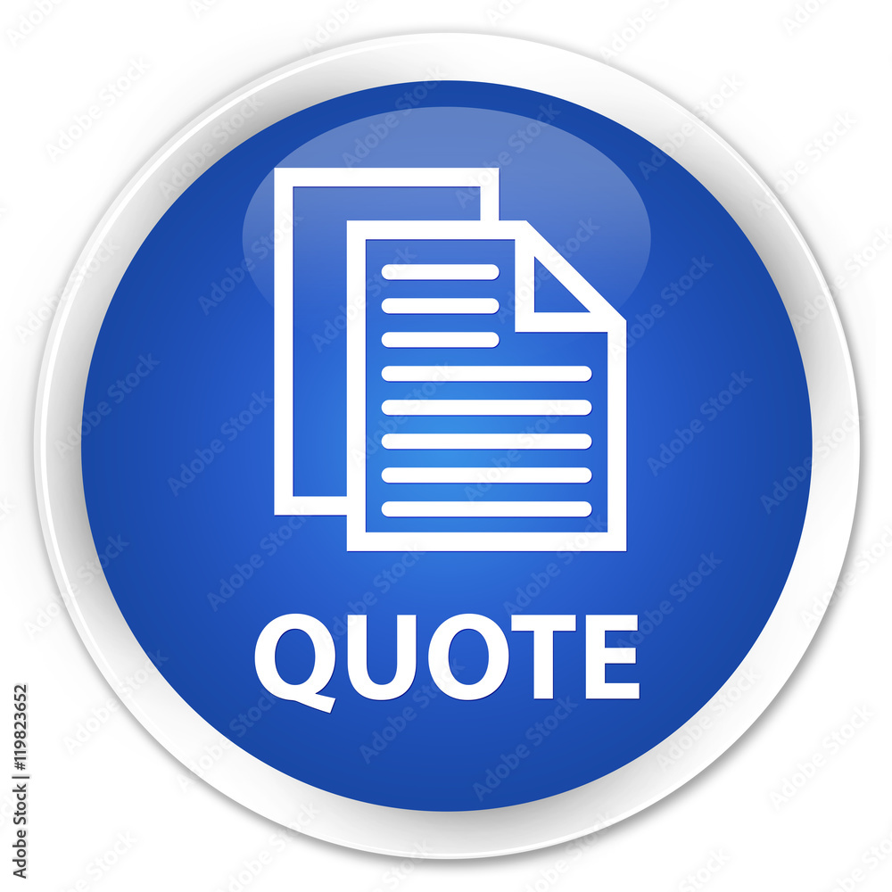 Quote (document pages icon) blue glossy round button Quote (document pages icon) blue glossy round button