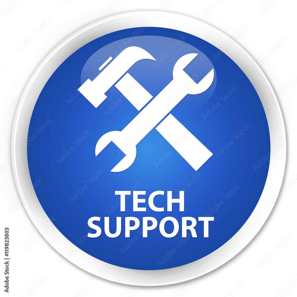 Tech support (tools icon) blue glossy round button Tech support (tools icon) blue glossy round button
