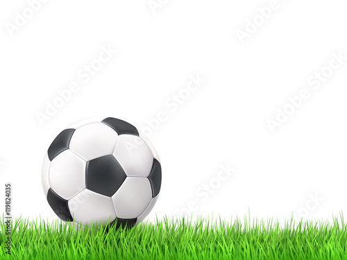 Soccer ball grass background