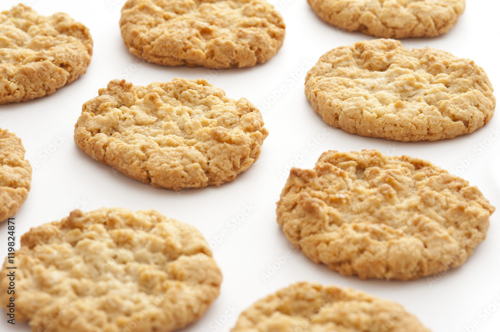 Freshly baked crunchy oat biscuit cookies Freshly baked crunchy oat biscuit cookies
