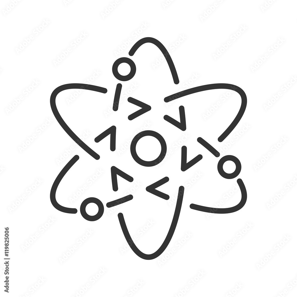 Fototapeta premium Line icon of atom model