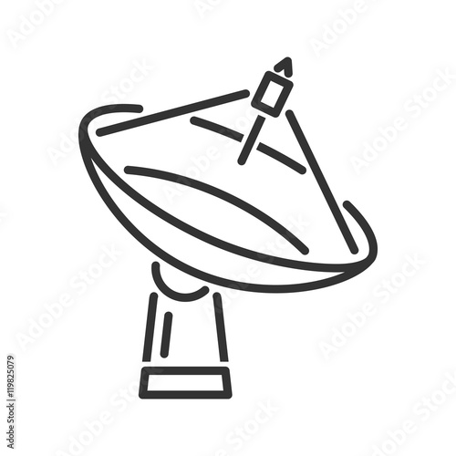 Radar telescope icon. Line style
