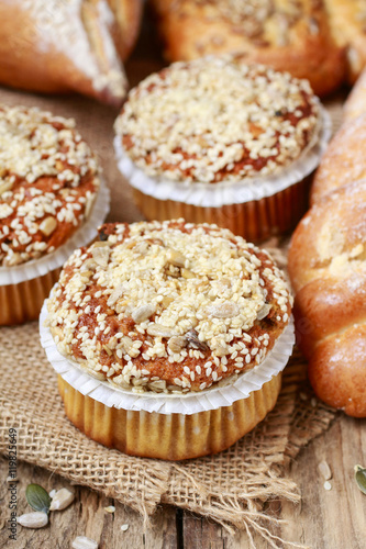 Healthy muffins with seeds