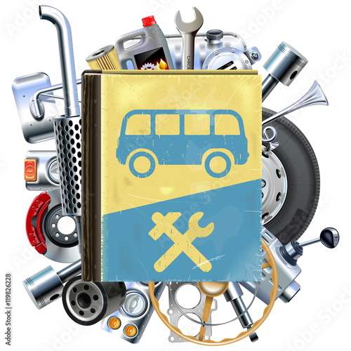 Vector Bus Repair Book with Car Spares