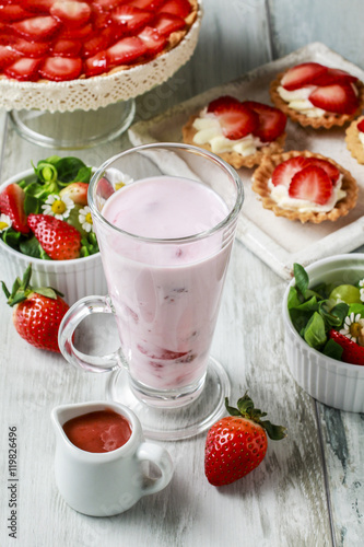 Strawberry smoothie summer dessert