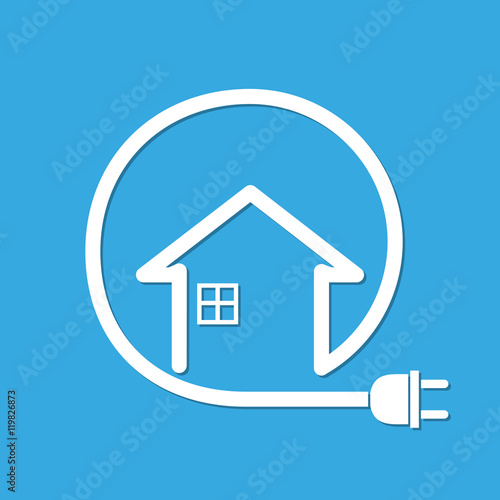 Wallpaper Mural House with wire plug - vector illustration Torontodigital.ca