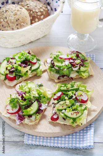 Sandwiches with salad
