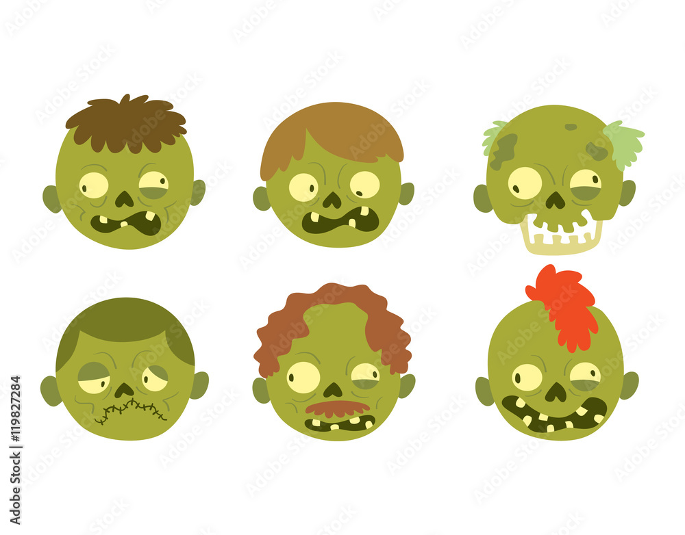 Obraz premium Cartoon zombie character isolated