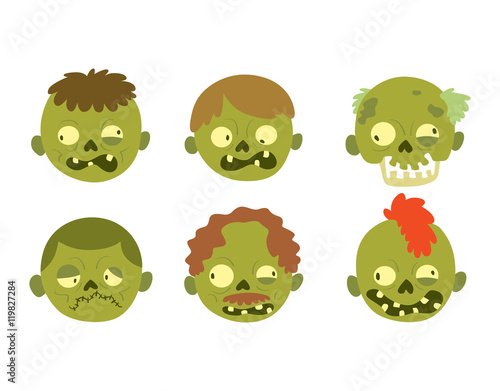 Cartoon zombie character isolated