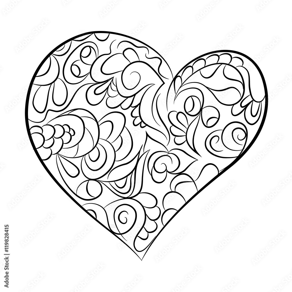 Patterns in black and white.  Page for coloring book