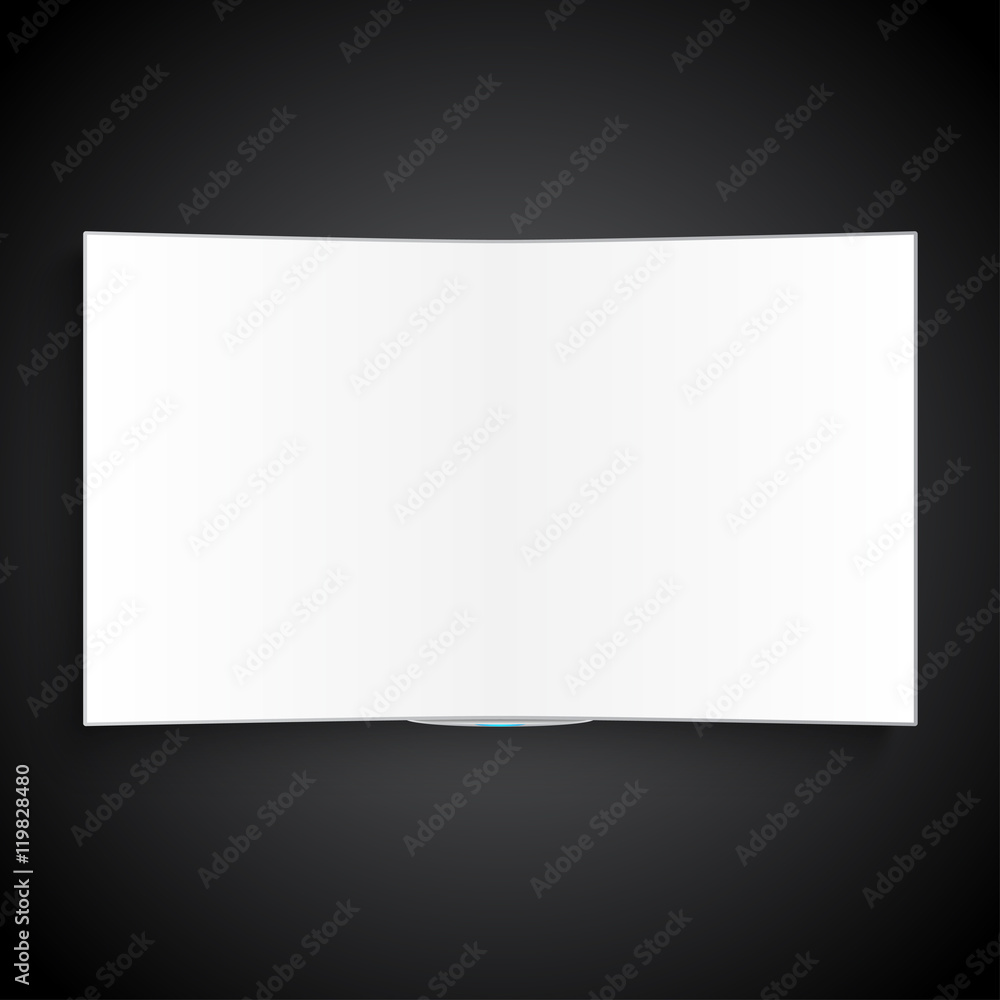 Smart TV Mock-up, Vector TV Screen, LED TV hanging on the black wall Smart TV Mock-up, Vector TV Screen, LED TV hanging on the black wall