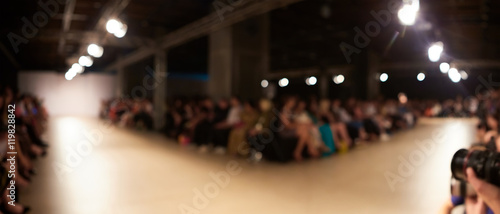 Fashion runway out of focus, blur background.