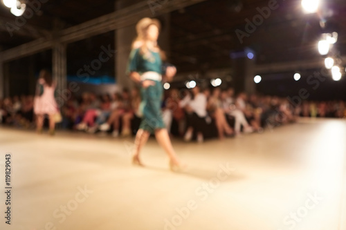 Fototapeta Naklejka Na Ścianę i Meble -  Fashion runway out of focus. The blur background