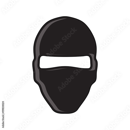 Balaclava terrorist military mask simple icon. Flat style. Cartoon style. Military symbol for web and mobile.
