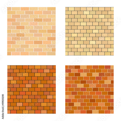 Set brick different color on white background