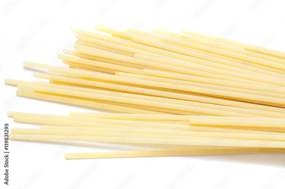 Uncooked Italian spaghetti pasta Uncooked Italian spaghetti pasta