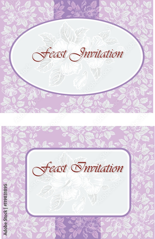 Greeting card with hibiscus flower. Elegance wedding invitation. Romantic postcard.
Vector floral border. Hawaii symbol. Photo frame. Greeting card with hibiscus flower. Elegance wedding invitation. Romantic postcard.
Vector floral border. Hawaii symbol. Photo frame.