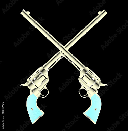 Crossed Guns Pair