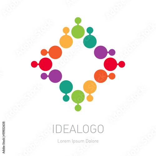 Vector logo, design element or icon. Abstract multicolor Logotyp