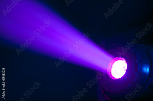 Stage spot with purple light beam