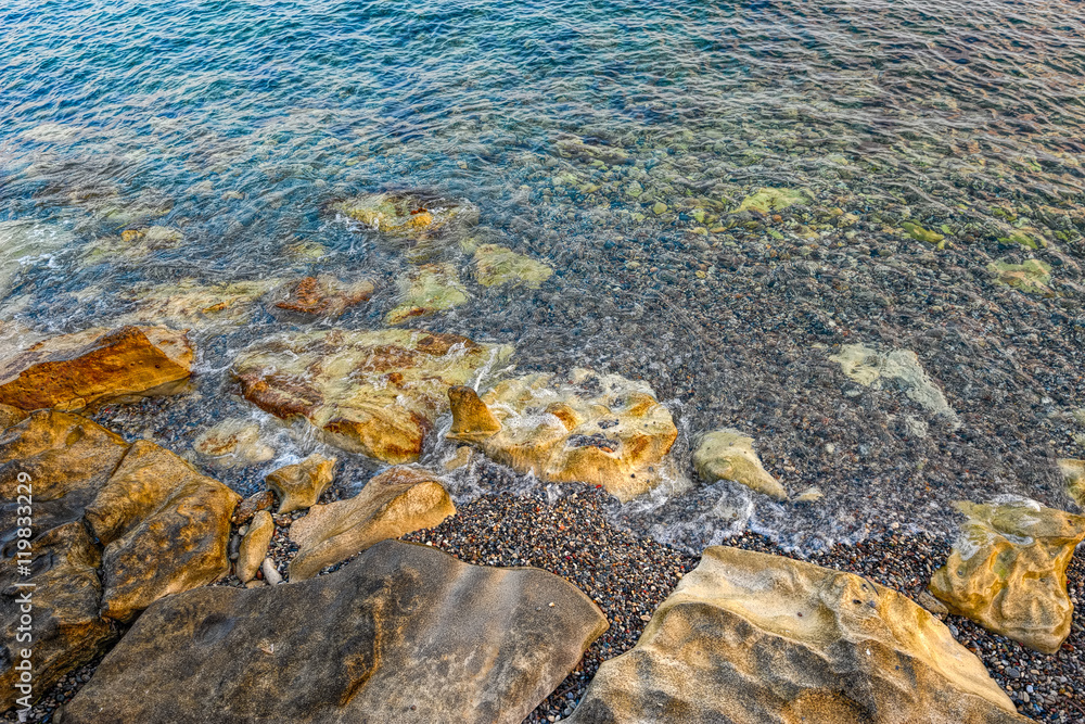 Obraz premium Rocky beach background