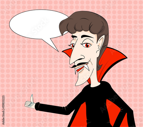 Vampire cartoon character vector illustration retro style