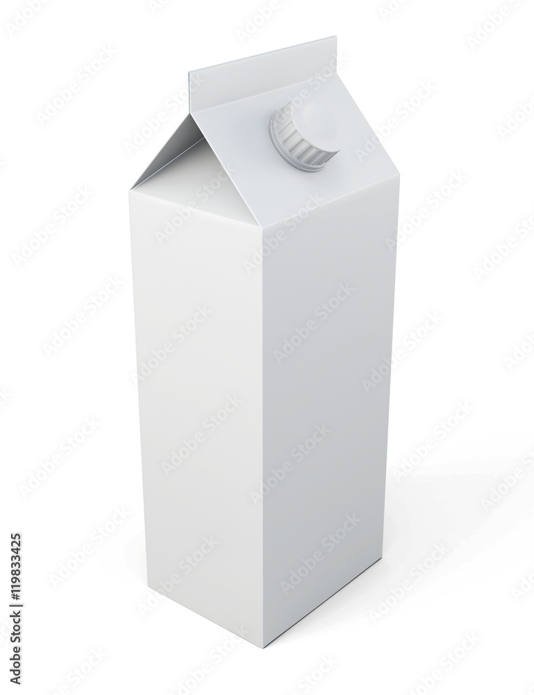 Milk carton package isolated on white background. Template for y Milk carton package isolated on white background. Template for y