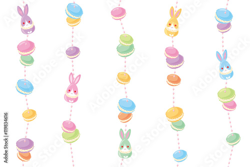 マカロンうさぎパターン