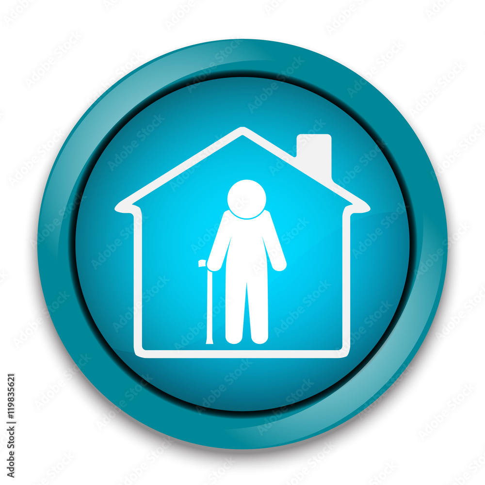 Nursing home button, icon vector illustration Nursing home button, icon vector illustration