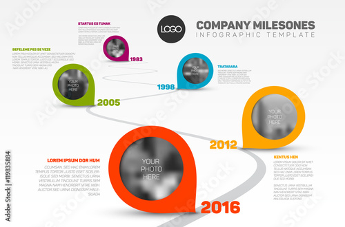 Infographic Timeline Template with pointers